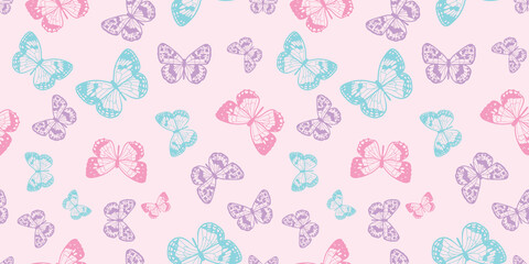Butterfly seamless repeat pattern background