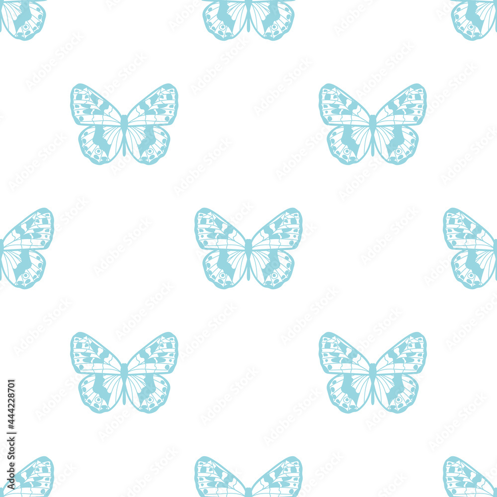 Poster Butterfly seamless repeat pattern background