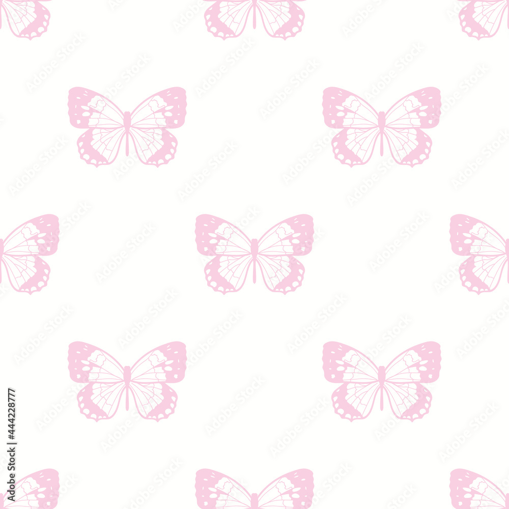 Aufkleber Butterfly seamless repeat pattern background