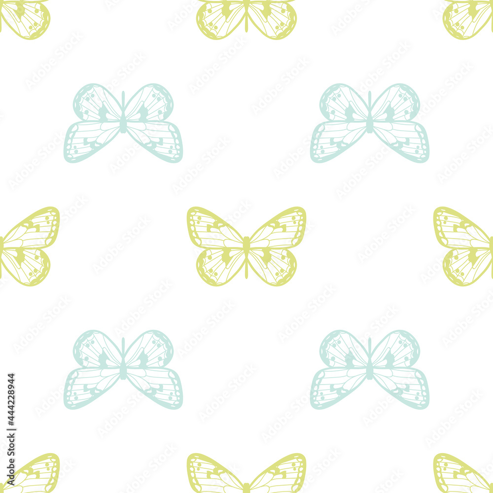 Poster Butterfly seamless repeat pattern background