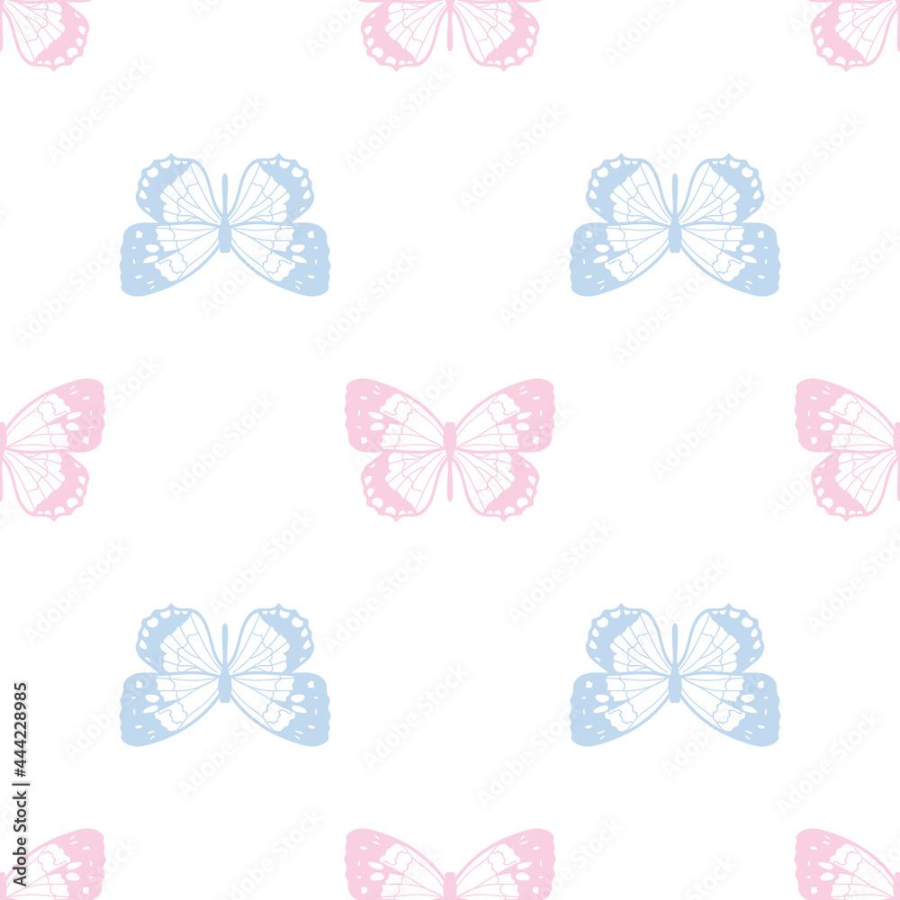 Poster Butterfly seamless repeat pattern background