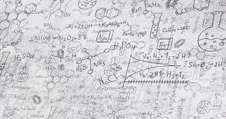 Image of black structural formulae of chemical compounds on white