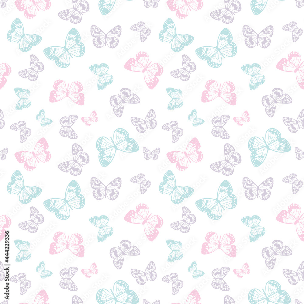 Poster Butterfly seamless repeat pattern background