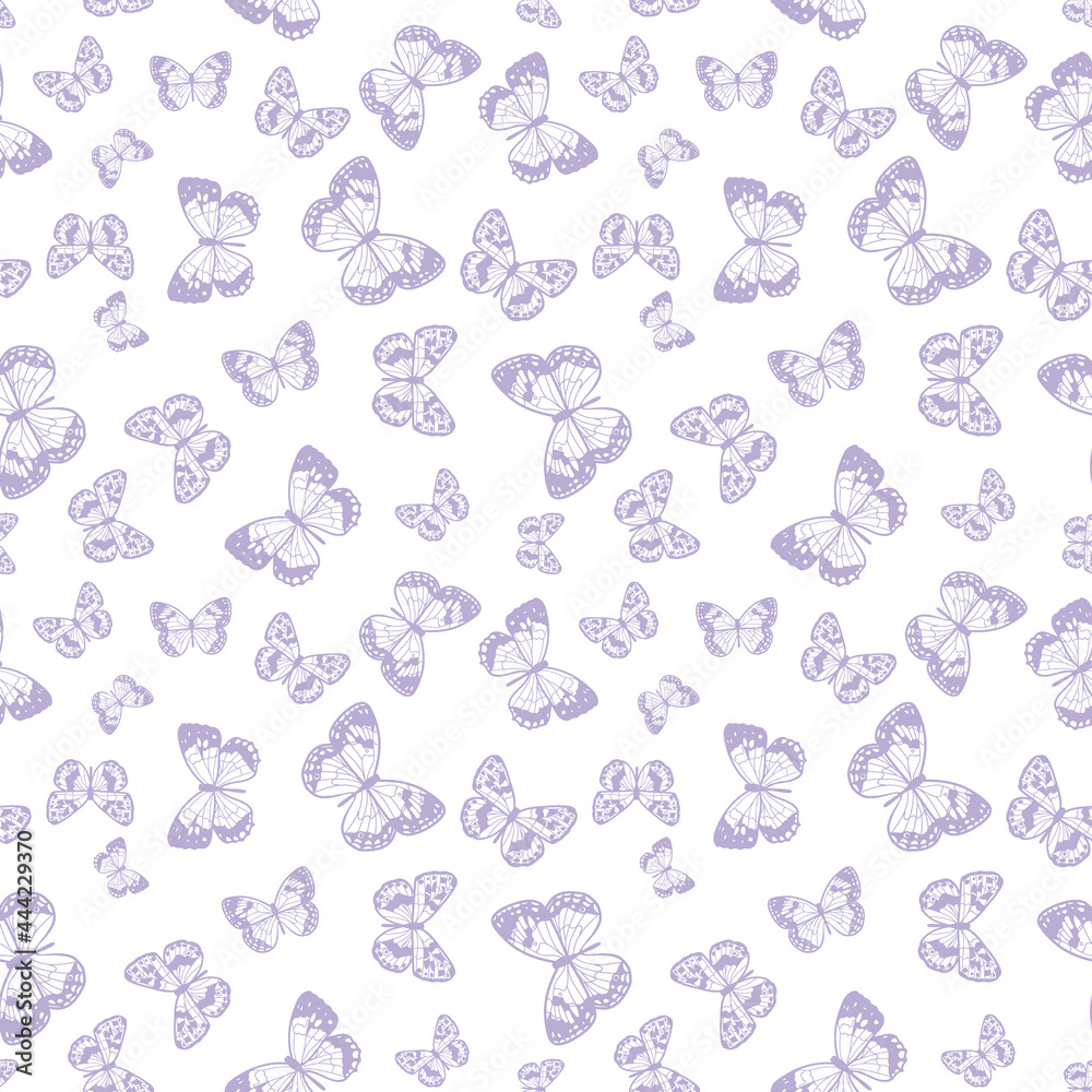 Poster Butterfly seamless repeat pattern background