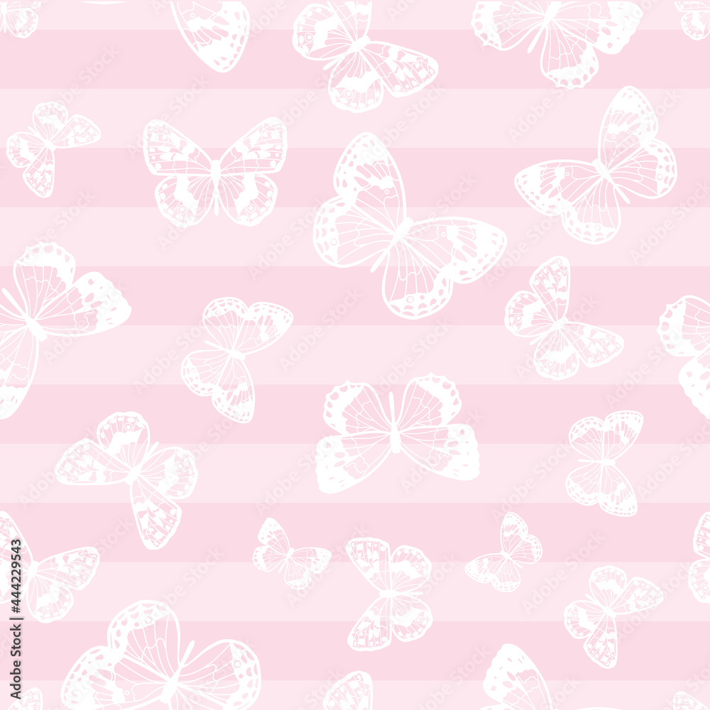 Poster Butterfly seamless repeat pattern background