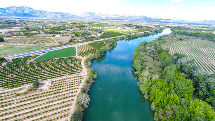 aerial views of the ebro river