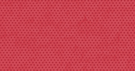 Rows of dots moving against red background