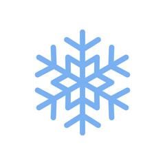 Snowflake blue icon isolated on white background. Vector illustration.