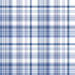 Seamless pattern in discreet blue and white colors for plaid, fabric, textile, clothes, tablecloth and other things. Vector image.