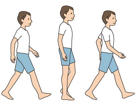 歩く姿勢 説明図 歩き方 Stock Illustration Adobe Stock