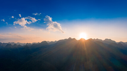 Panoramic view of peaks in xiaoqikong scenic area, Libo County, Guizhou Province, China