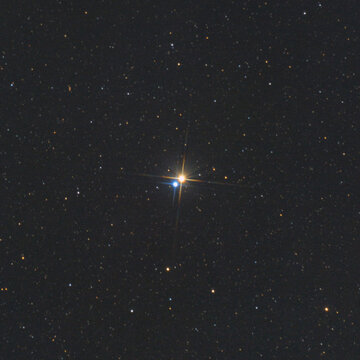 The double star Albireo in cygnus constellation, taken with my telescope.