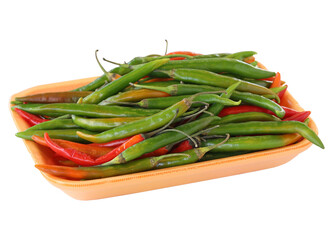 Pepper in packet isolated on white background. packet pepper Clipping Path