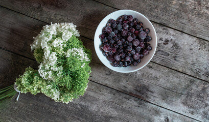 Wood Texture Wooden Background Flower Hydrangea Striped Berry Gray Boards
