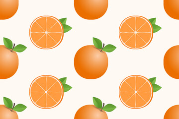 Hand drawn orange fruit seamless pattern design