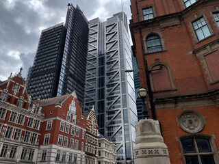 Fototapeta na wymiar London Skyline of Old and New Buildings near Liverpool Street Station