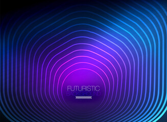 Neon color square shape lines abstract background. Shiny magic energy and motion concept, vector abstract wallpaper background