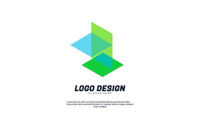 awesome stock vector creative company design logo element with business card template best for identity and logo colorful