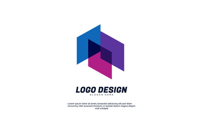 awesome stock vector modern company design logo element with business card template best for identity and logotypes