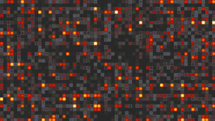 visualization wave technology digital surface background, abstract fire and smoke tone square light