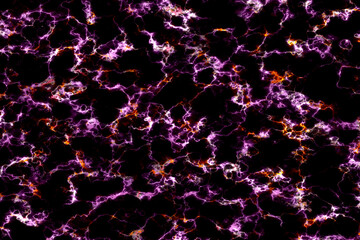 Obraz na płótnie Canvas violet thunderbolt glow mineral line texture on the dark marble