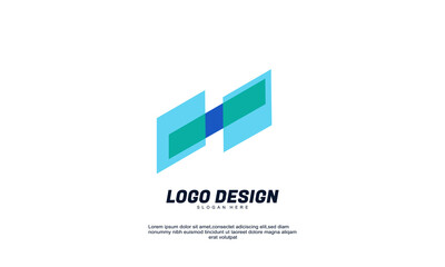 stock abstract creative modern icon design logo element with company business card template best for brand and logo vector