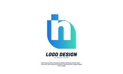 stock vector abstract creative modern icon design initial h logo element with company  template best for identity and design logo