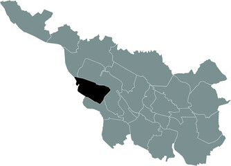 Black location map of the Bremer Seehausen subdistrict inside the German regional capital city of Bremen, Germany
