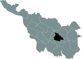 Black location map of the Bremer Schwachhausen subdistrict inside the German regional capital city of Bremen, Germany