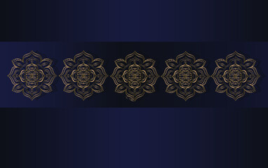 Vector luxury ornamental mandala design background in gold color. Invitation template with floral mandala ornament - Vector illustration