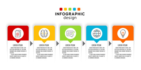 Vector infographic business concept design template for presentation. Process chart design element.