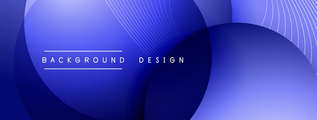 Gradient circles with shadows. Vector techno abstract background. Modern overlapping forms wallpaper background, design template