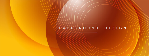 Gradient circles with shadows. Vector techno abstract background. Modern overlapping forms wallpaper background, design template