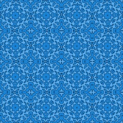 seamless pattern of blue lace on a blue background