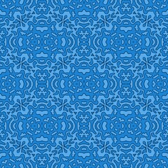 Naklejka premium seamless pattern of blue lace on a blue background