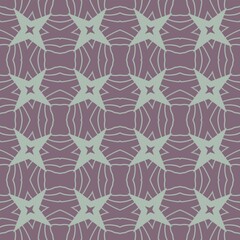 light seamless pattern of four-pointed stars on a lilac background
