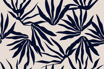 Tropical leaves. Exotic pattern. Creative seamless background. Fashion template for design, clothing, textiles