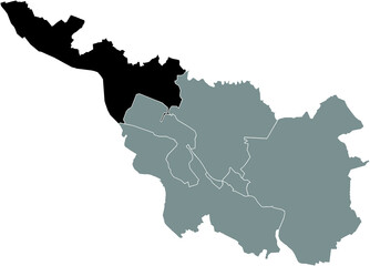 Black location map of the Bremer Nord (North) district inside the German regional capital city of Bremen, Germany