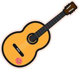 Fototapeta na wymiar acoustic guitar isolated on white