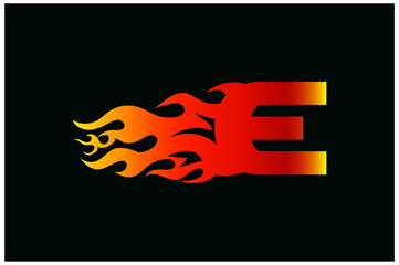 Fototapeta premium New Fire Letter E Logo Design Template
