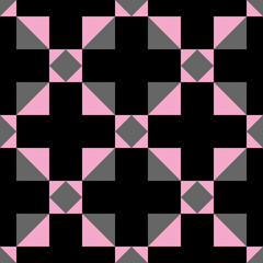 Seamless-Pattern-Background Light pink pattern raster image. The idea comes from a black and pink square paper bent 2 ends with triangular tear in the middle and arranged 4 x 4 squares