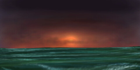 battle of two ships at sea 