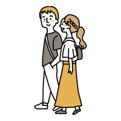 お出かけする夫婦