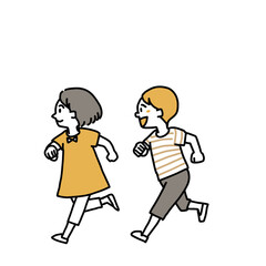 走っている子供