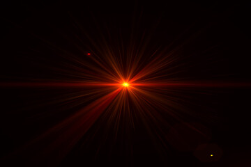 Obraz premium Natural, Sun flare on the black background