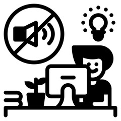 no distractions glyph icon
