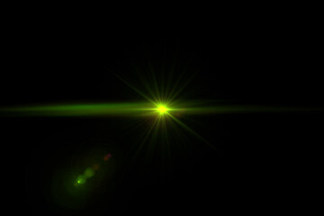 Natural, Sun flare on the black background