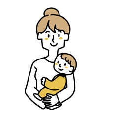 赤ちゃんを抱っこしたママ