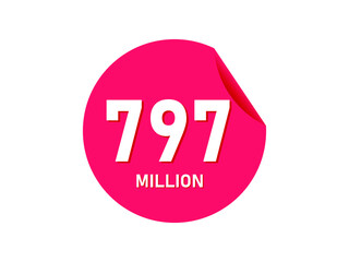 797 million texts on the white background