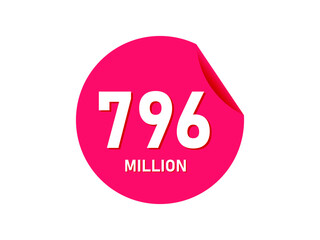 796 million texts on the white background